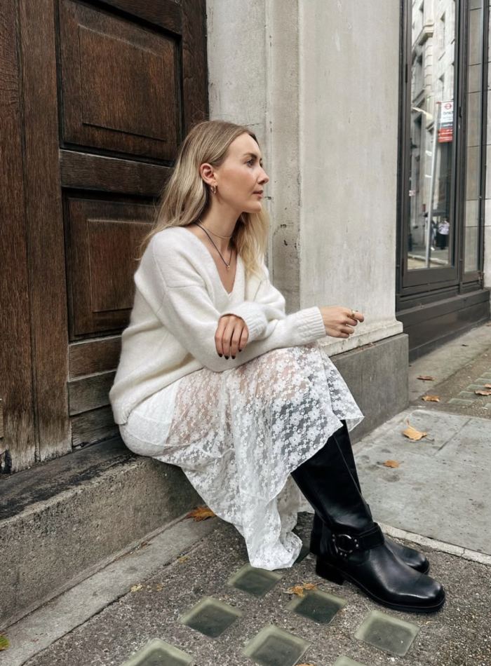 Morning Dew Lace Skirt Set-Up